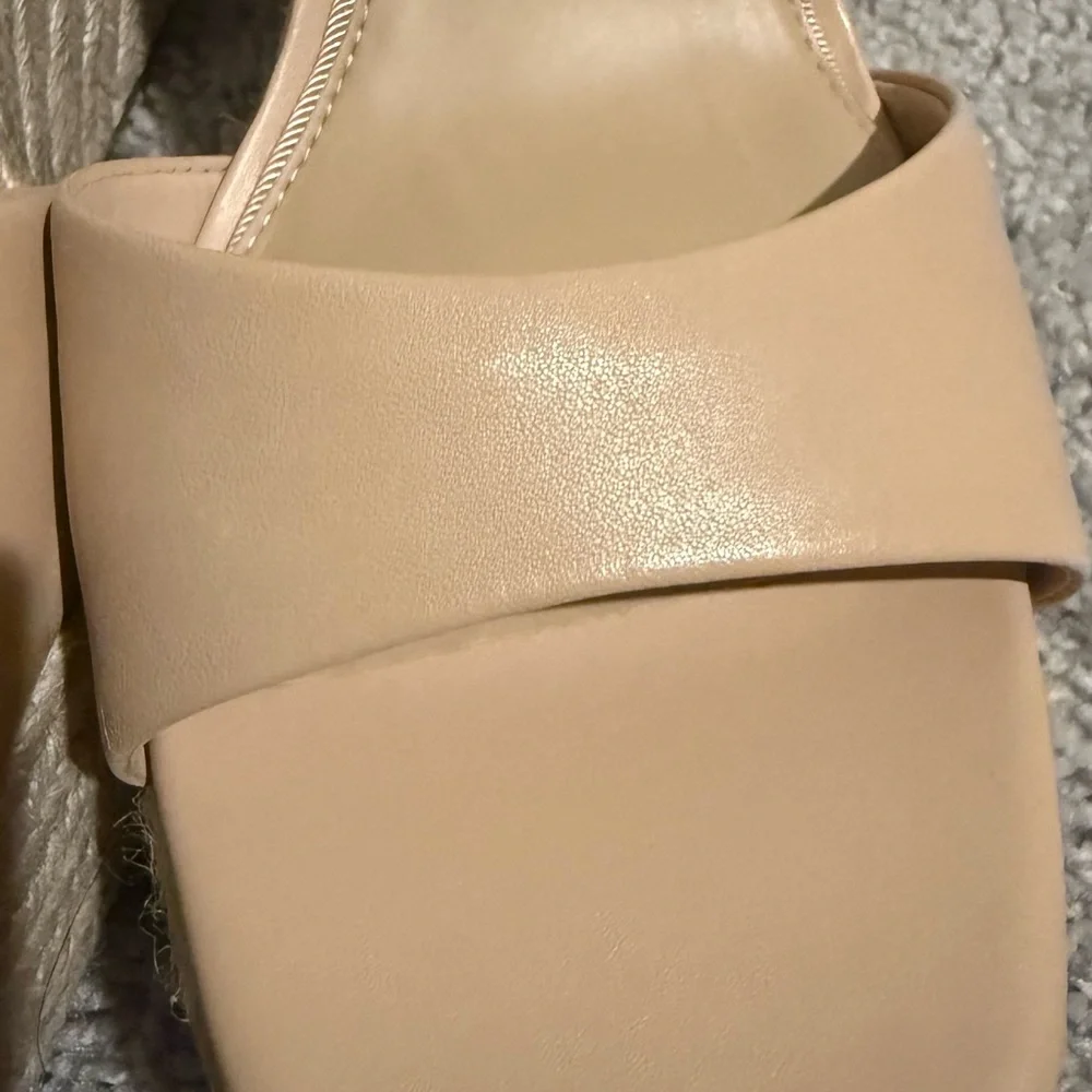 Gianni Bini Tan Wedge Leather Espadrilles with Ankle Straps - Picture 8 of 8